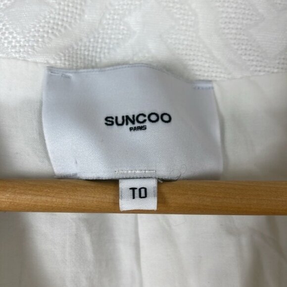 Suncoo Paris White Herringbone veste diego Blazer TO (Extra Small) - Picture 2 of 10